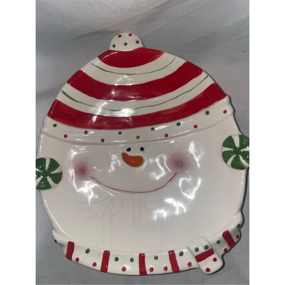 Snow man shallow bowl
